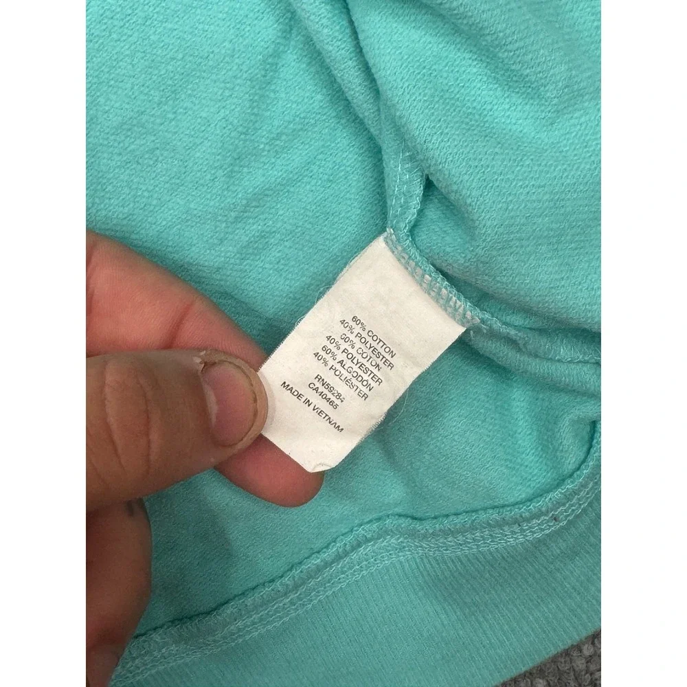 *The‎ Childrens Place Girls XL 14 Aqua Teal Silver Glitter Heart Zip Up Hoodie